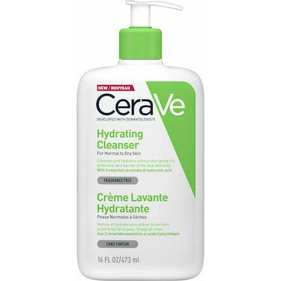CeraVe Κρέμα Καθαρισμού Hydrating Normal To Dry Skin για Ξηρές Επιδερμίδες 473ml