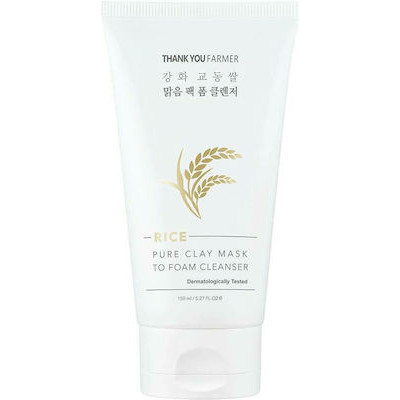 THANK YOU FARMER RICE PURE CLAY MASK TO FOAM CLEANSER 150ML