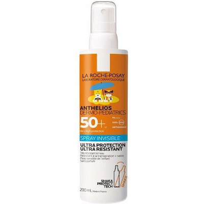 La Roche Posay Αδιάβροχο Παιδικό Αντηλιακό Spray Anthelios Dermo-Pediatrics για Πρόσωπο & Σώμα SPF50+ 200ml