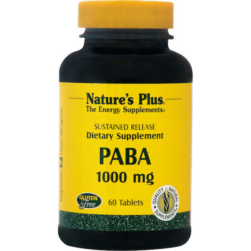 Nature's Plus Paba 1000mg Ειδικό Συμπλήρωμα Διατροφής 60 ταμπλέτες