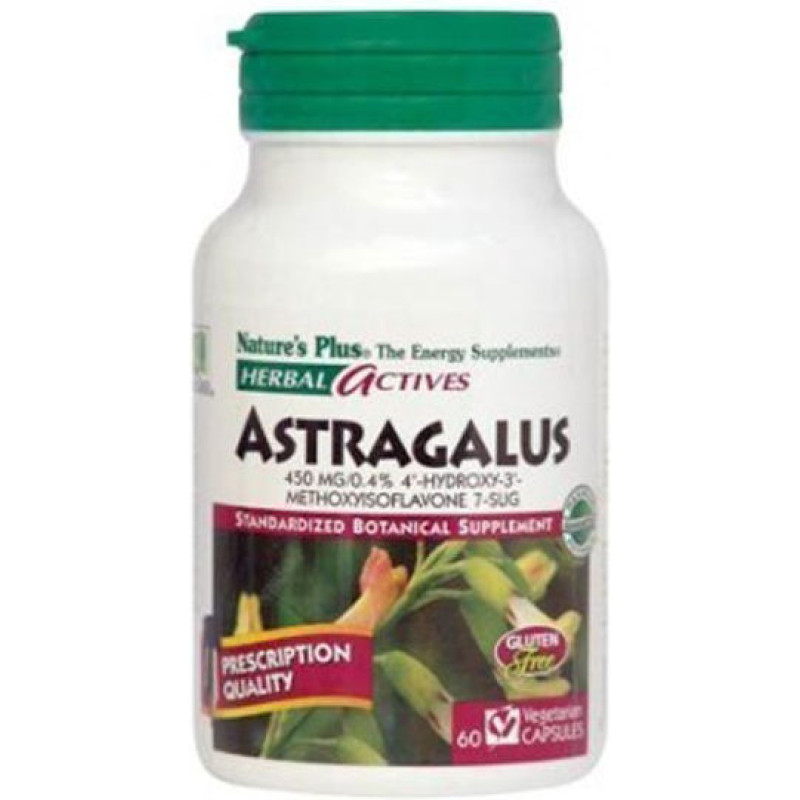 Nature's Plus Herbal Actives Astragalus 450mg 60 φυτικές κάψουλες