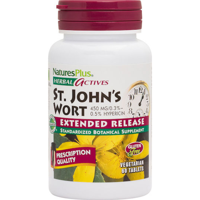 Nature's Plus Herbal Actives St. John's Wort Extended Release 450mg 60 ταμπλέτες