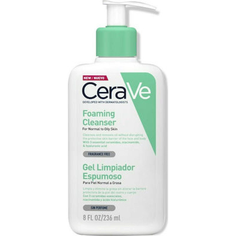 Cerave Foaming Cleanser Gel Καθαρισμού για Κανονικές έως Λιπαρές Επιδερμίδες, 236ml