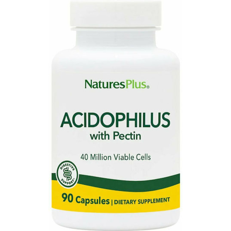 Nature's Plus Acidophilus Συμπλήρωμα με Προβιοτικά 100mg with Pectin 90 κάψουλες