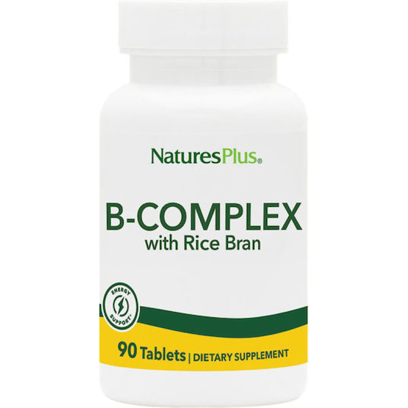 Nature's Plus Energy Support B-complex with Rice Bran Βιταμίνη για Ενέργεια, Ενίσχυση του Ανοσοποιητικού & το Νευρικό Σύστημα 90 ταμπλέτες