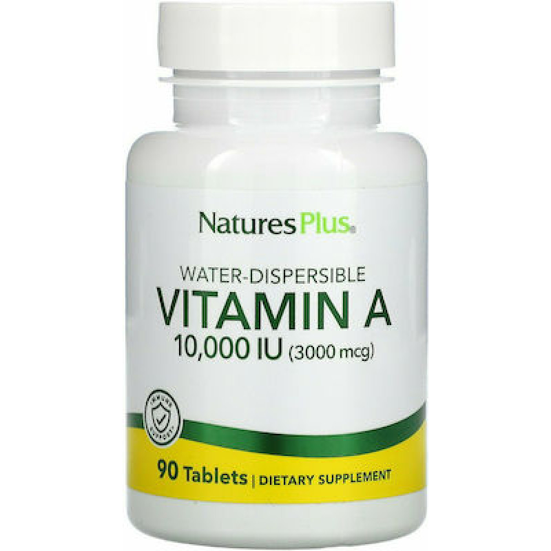 Nature's Plus Immune Support Water-dispersible Vitamin A Βιταμίνη για τo Δέρμα 10000iu 90 ταμπλέτες