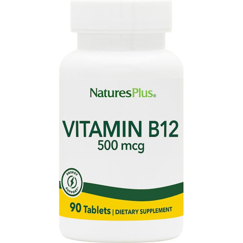 Nature's Plus Vitamin B12 Βιταμίνη για την Υγεία του Νευρικού Συστήματος 500mcg 90 ταμπλέτες