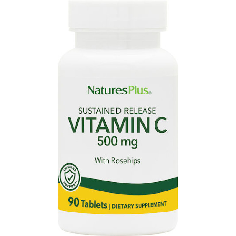 Nature's Plus Βιταμίνη C για Ενίσχυση του Ανοσοποιητικού, τo Δέρμα & Αντιοξειδωτική δράση 500mg 90 ταμπλέτες