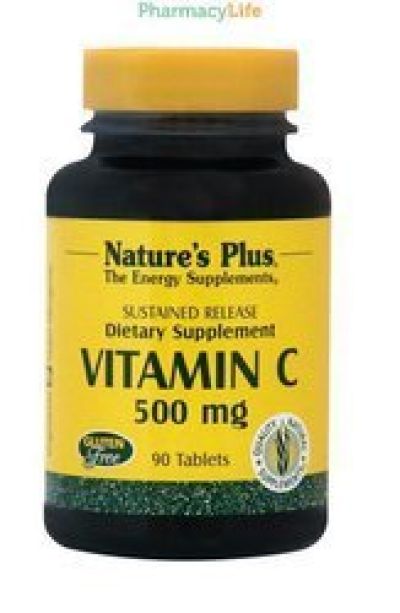 NATURE'S PLUS VITAMIN C 500 MG S/R ROSE HIPS 90 TABS