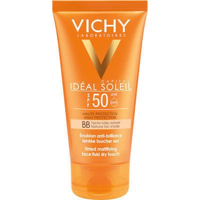 Vichy Ideal Soleil BB Tinted Dry Touch Face Fluid Mat SPF50+ 50ml - Αντηλιακή Κρέμα Με Χρώμα & Ματ Αποτέλεσμα