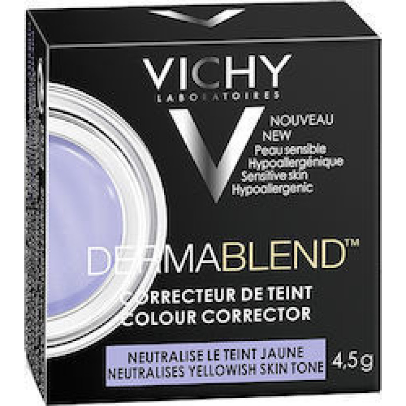Vichy Dermablend Colour Corrector Purple Διορθωτικό Προσώπου για Εξουδετέρωση Κίτρινων Τόνων 4.5gr