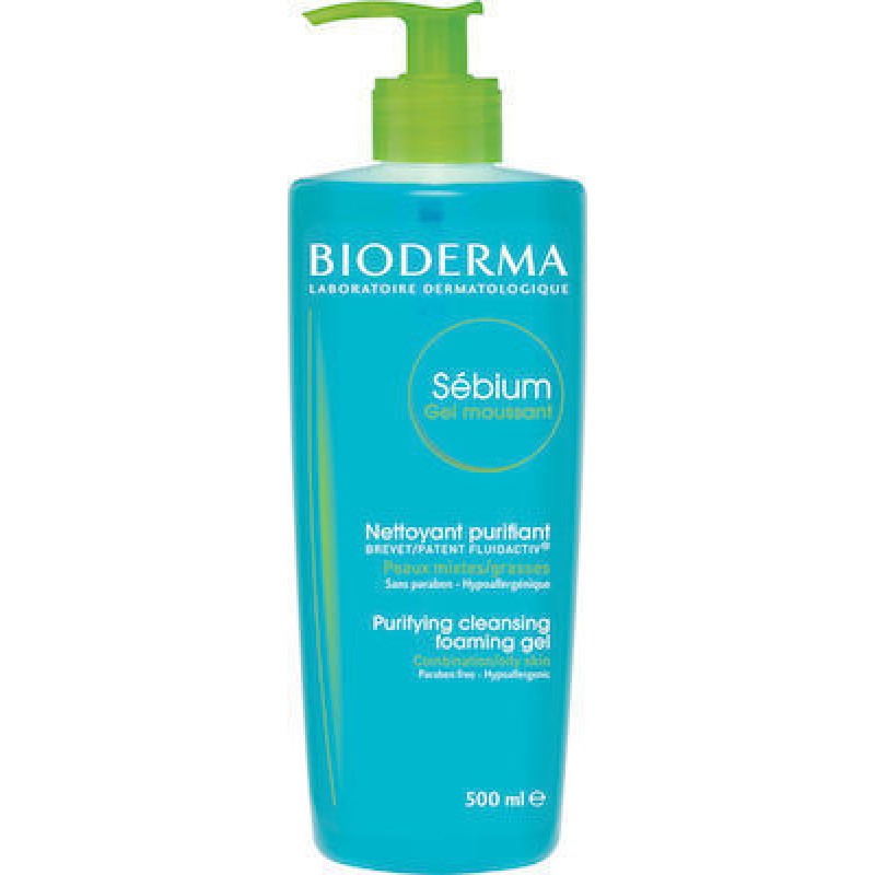 Bioderma Gel Καθαρισμού Sebium Purifying Cleansing Foaming Gel για Λιπαρές Επιδερμίδες 500ml