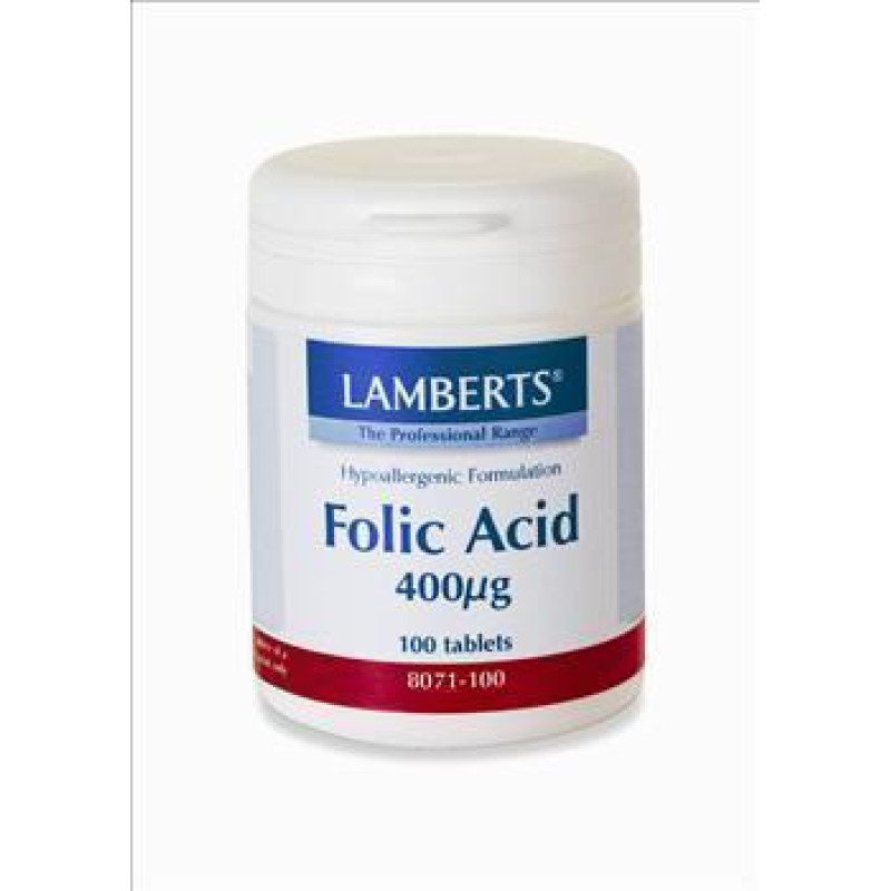 LAMBERTS FOLIC ACID 400MCG 100TAB
