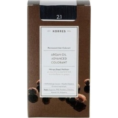 KORRES ARGAN OIL 2.1 ΜΟΝΙΜΗ ΒΑΦΗ ΜΑΥΡΟ ΜΠΛΕ 75ML