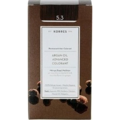 KORRES ARGAN OIL 5.3 ΜΟΝΙΜΗ ΒΑΦΗ ΚΑΣΤΑΝΟ ΑΝΟΙΧΤΟ ΧΡΥΣΟ ΜΕΛΙ 75ML.