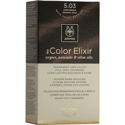 APIVITA MY COLOR ELIXIR Βαφή Μαλλιών 5.03 Καστανό Ανοιχτό Φυσικο Μελί