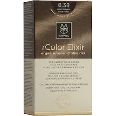 APIVITA MY COLOR ELIXIR Βαφή Μαλλιών 8.38 Ξανθό Ανοιχτό Μελί Περλέ