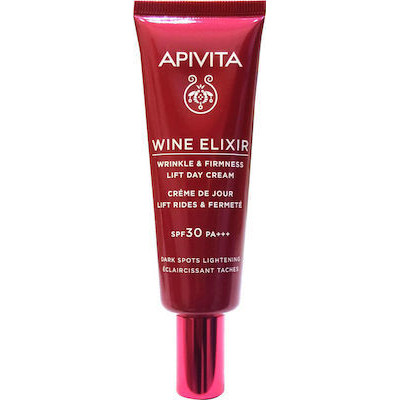 APIVITA Wine Elixir Aντιρυτιδική Κρέμα Ημέρας SPF30 για Σύσφιξη & Lifting – Αποχρωματισμός πανάδων 40ml