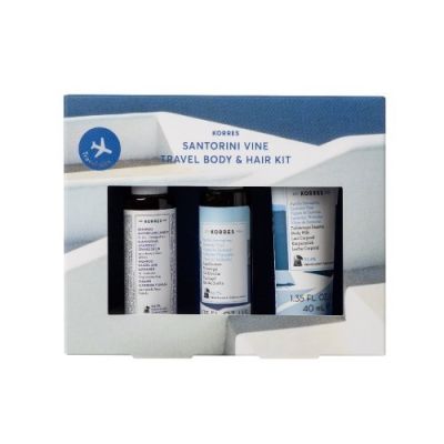 Promo Korres Santorini Vine Travel Body & Hair KIT Almond & Linseed Shampoo 40ml & Shower Gel 40ml & Body Milk 40ml (ΣΕΤ Ταξιδίου με Σαμπουάν, Αφρόλουτρο & Γαλάκτωμα Σώματος)