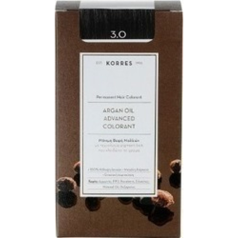 KORRES ARGAN OIL 3.0 ΜΟΝΙΜΗ ΒΑΦΗ ΚΑΣΤΑΝΟ ΣΚΟΥΡΟ 75ML