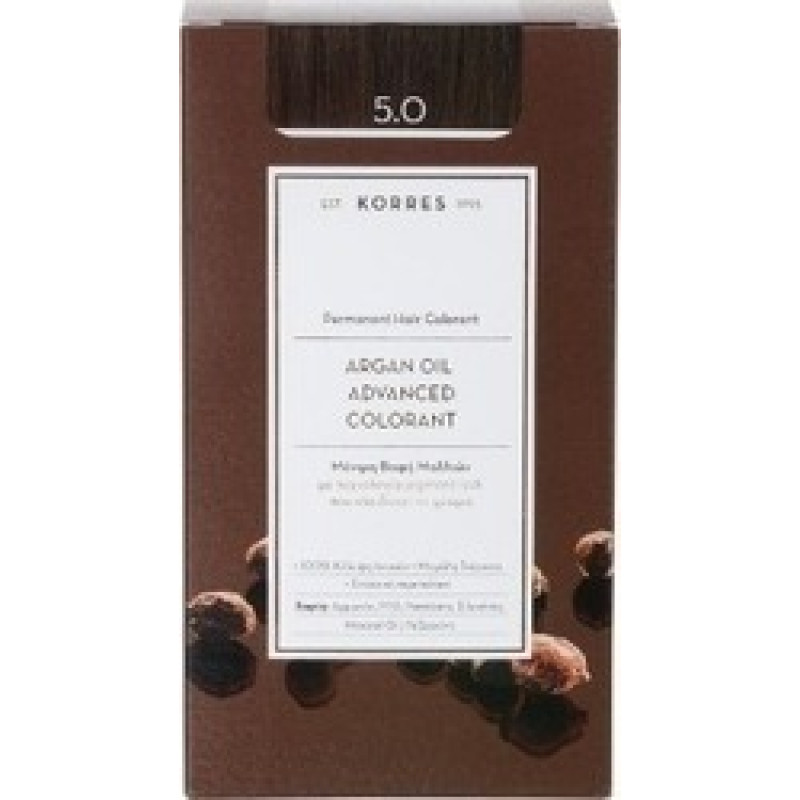 KORRES ARGAN OIL 5.0 ΜΟΝΙΜΗ ΒΑΦΗ ΚΑΣΤΑΝΟ ΑΝΟΙΧΤΟ 75ML