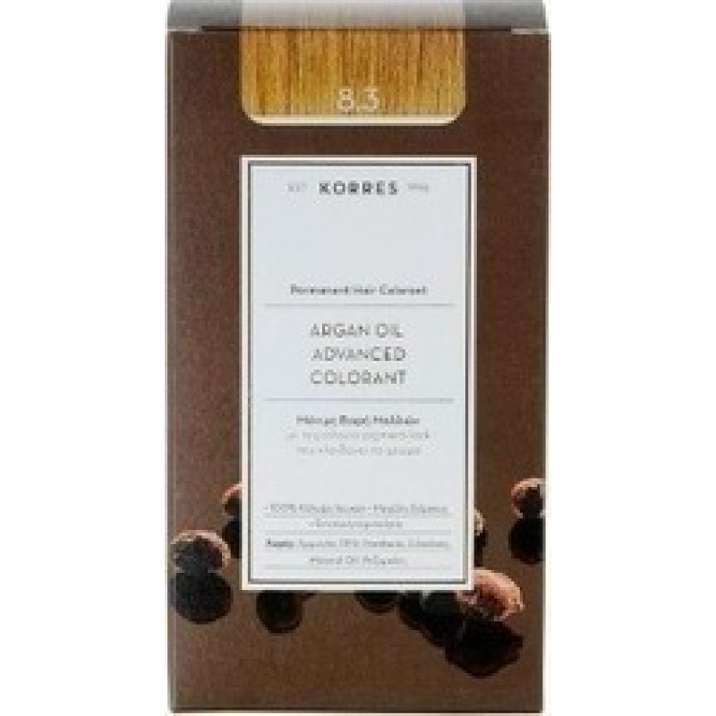 KORRES ARGAN OIL 8.3 ΜΟΝΙΜΗ ΒΑΦΗ ΞΑΝΘΟ ΑΝΟΙΧΤΟ ΧΡΥΣΟ/ΜΕΛΙ 75ML