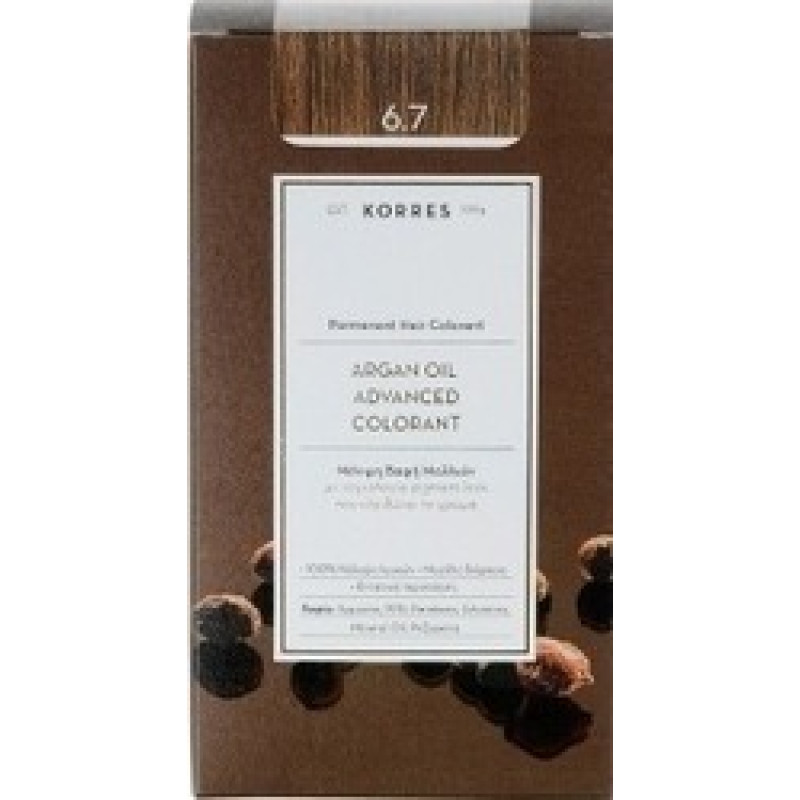KORRES ARGAN OIL 6.7 ΜΟΝΙΜΗ ΒΑΦΗ ΞΑΝΘΟ KAKAO 75ML