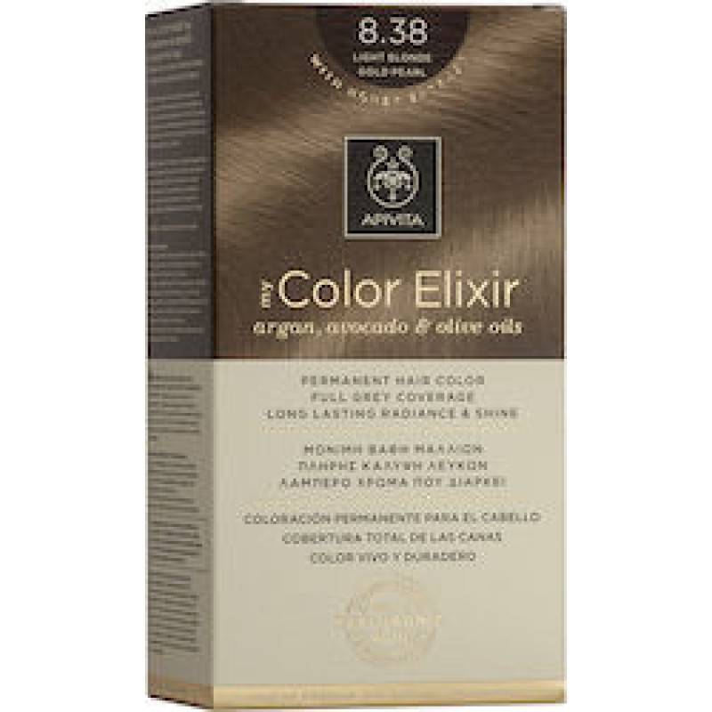 APIVITA MY COLOR ELIXIR Βαφή Μαλλιών 8.38 Ξανθό Ανοιχτό Μελί Περλέ