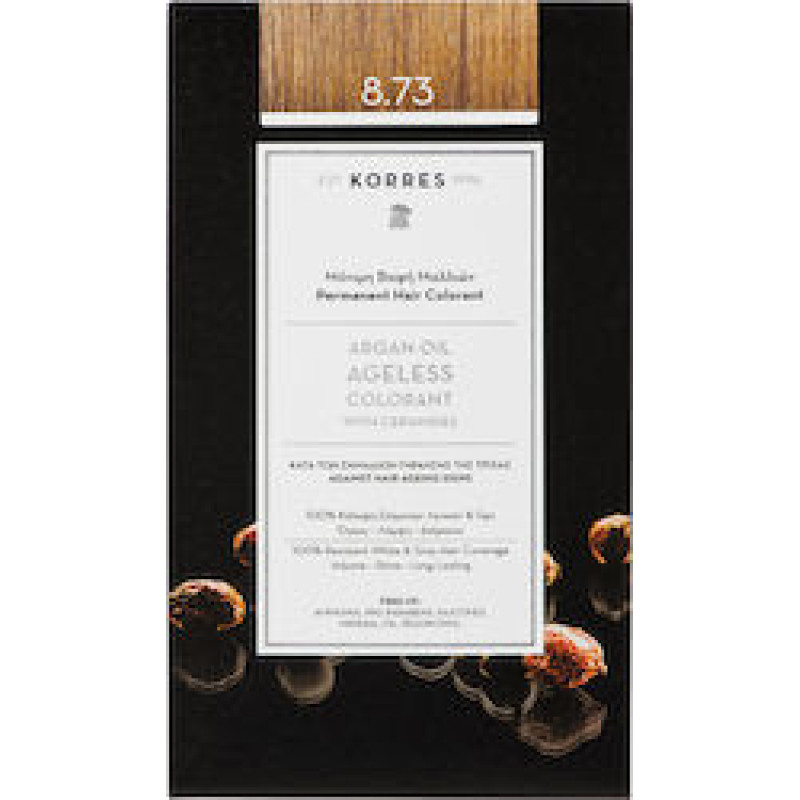 KORRES ARGAN OIL AGELESS COLORANT ΜΟΝΙΜΗ ΒΑΦΗ ΜΑΛΛΙΩΝ 8.73 ΧΡΥΣΗ ΚΑΡΑΜΕΛΑ 1 ΤΜΧ