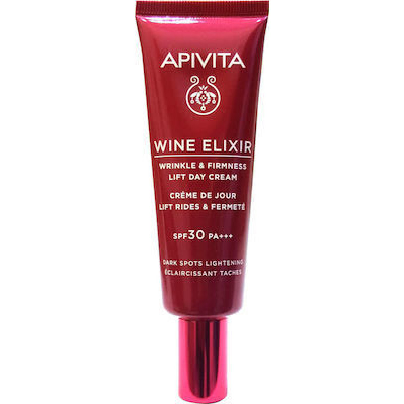 APIVITA Wine Elixir Aντιρυτιδική Κρέμα Ημέρας SPF30 για Σύσφιξη & Lifting – Αποχρωματισμός πανάδων 40ml