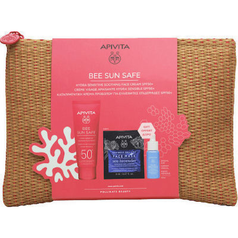 Apivita Bee Sun Safe Hydra Σετ με Αντηλιακή Κρέμα Προσώπου, Αντηλιακό Γαλάκτωμα Σώματος & Νεσεσέρ