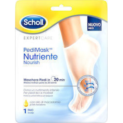 Scholl PediMask Nutriente Nourish Ενυδατική Μάσκα Ποδιού με Λάδι Macadamia 2τμχ