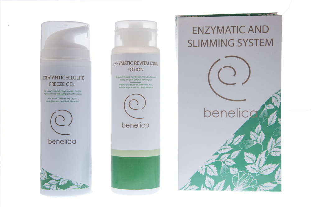 BENELICA ENZYMATIC AND SLIMMING SYSTEM, ENZYMATIC REVITALIZING LOTION 150ml +BODY ANTICELLULITE FREEZE GEL 200 ml