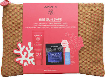 Apivita Bee Sun Safe Hydra Σετ με Αντηλιακή Κρέμα Προσώπου, Αντηλιακό Γαλάκτωμα Σώματος & Νεσεσέρ